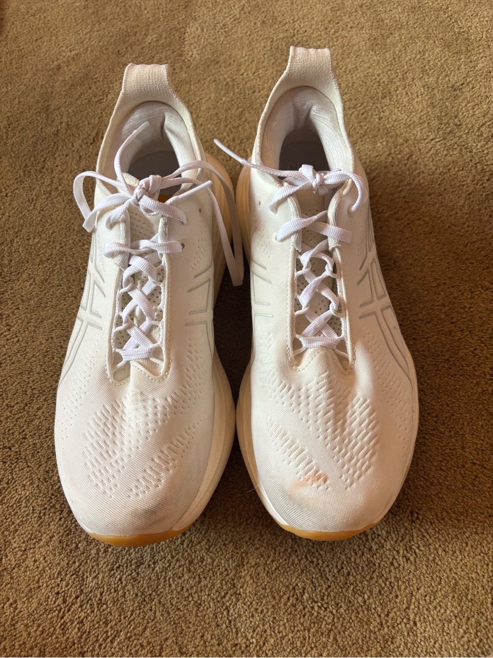 Asics White Athletic Running Shoes